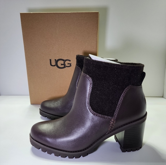 UGG Australia  Amathea Waterproof Leather Boots Black US 9 - Picture 2 of 15